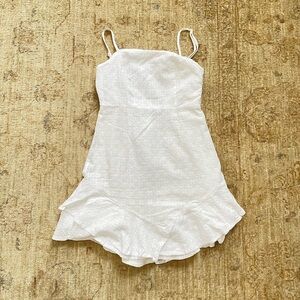 Sweet White 100% cotton Eyelet Lace Dress with bows in back